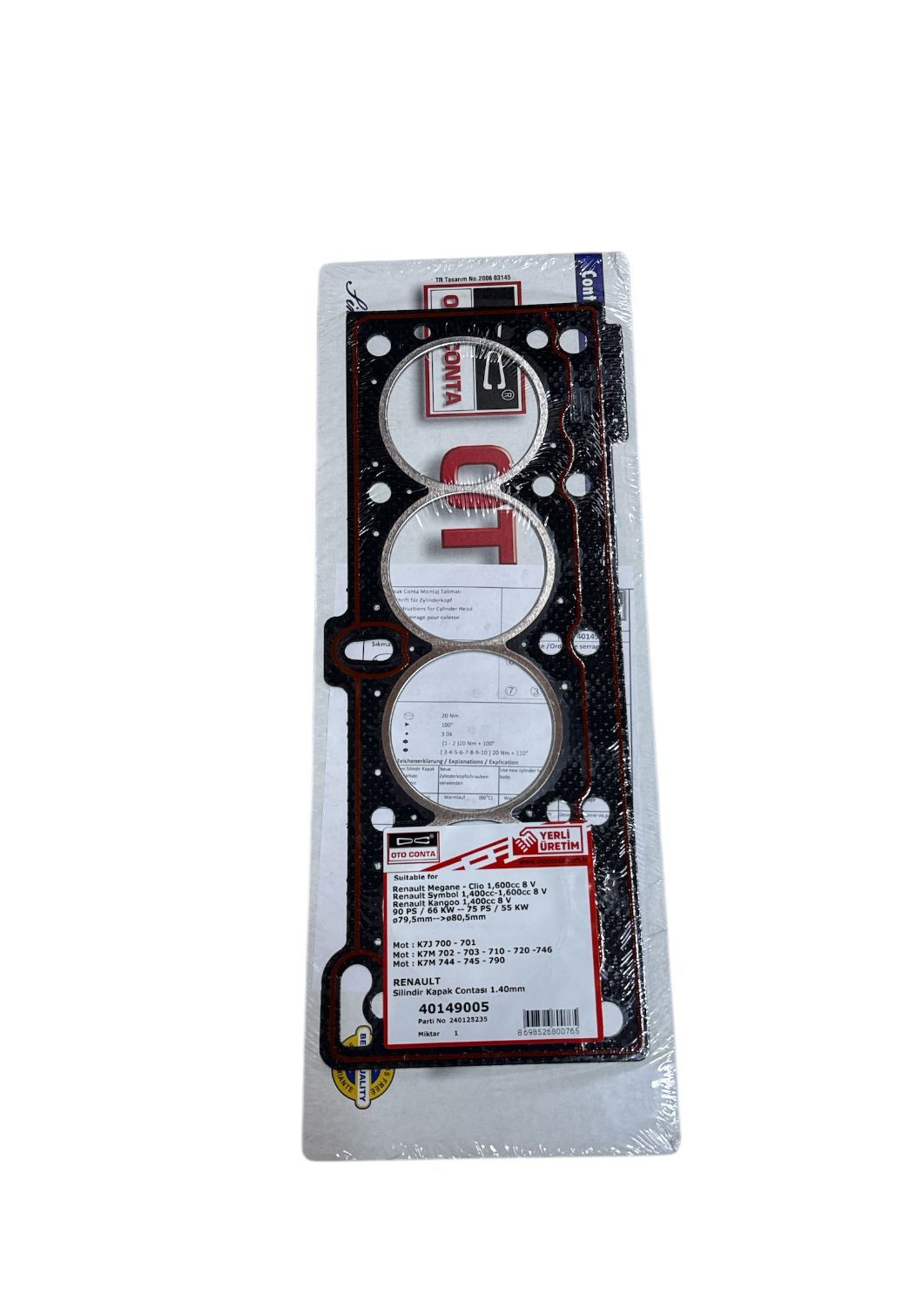 Silindir Kapak Contası 1.4-1.6 8 Valf R19-Clio-Kango-Megane 1995 2001 (Enjeksiyonlu)