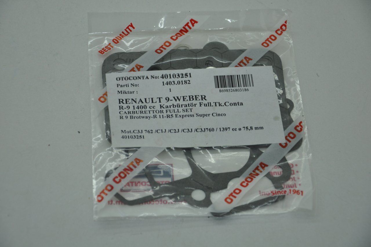 Karbürtaör Conta Takımı R9-R11-R19