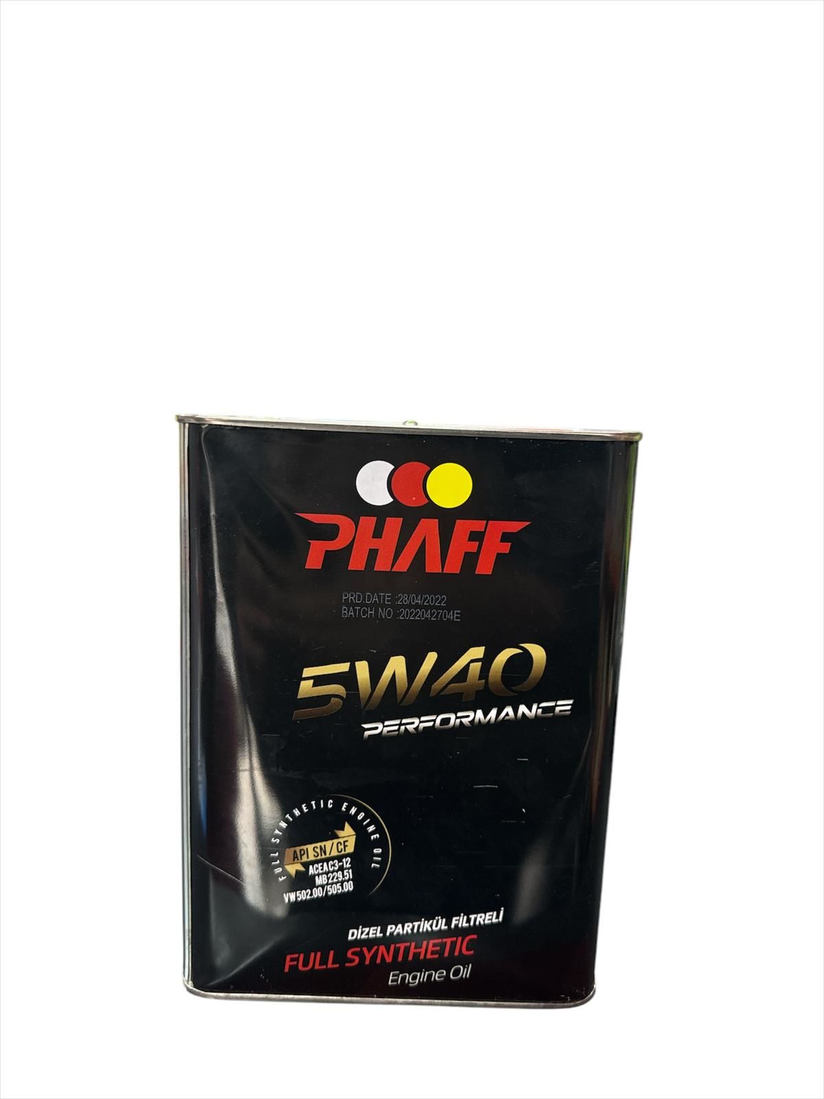 Motor Yağı 5w40 3.2 lt Phaff